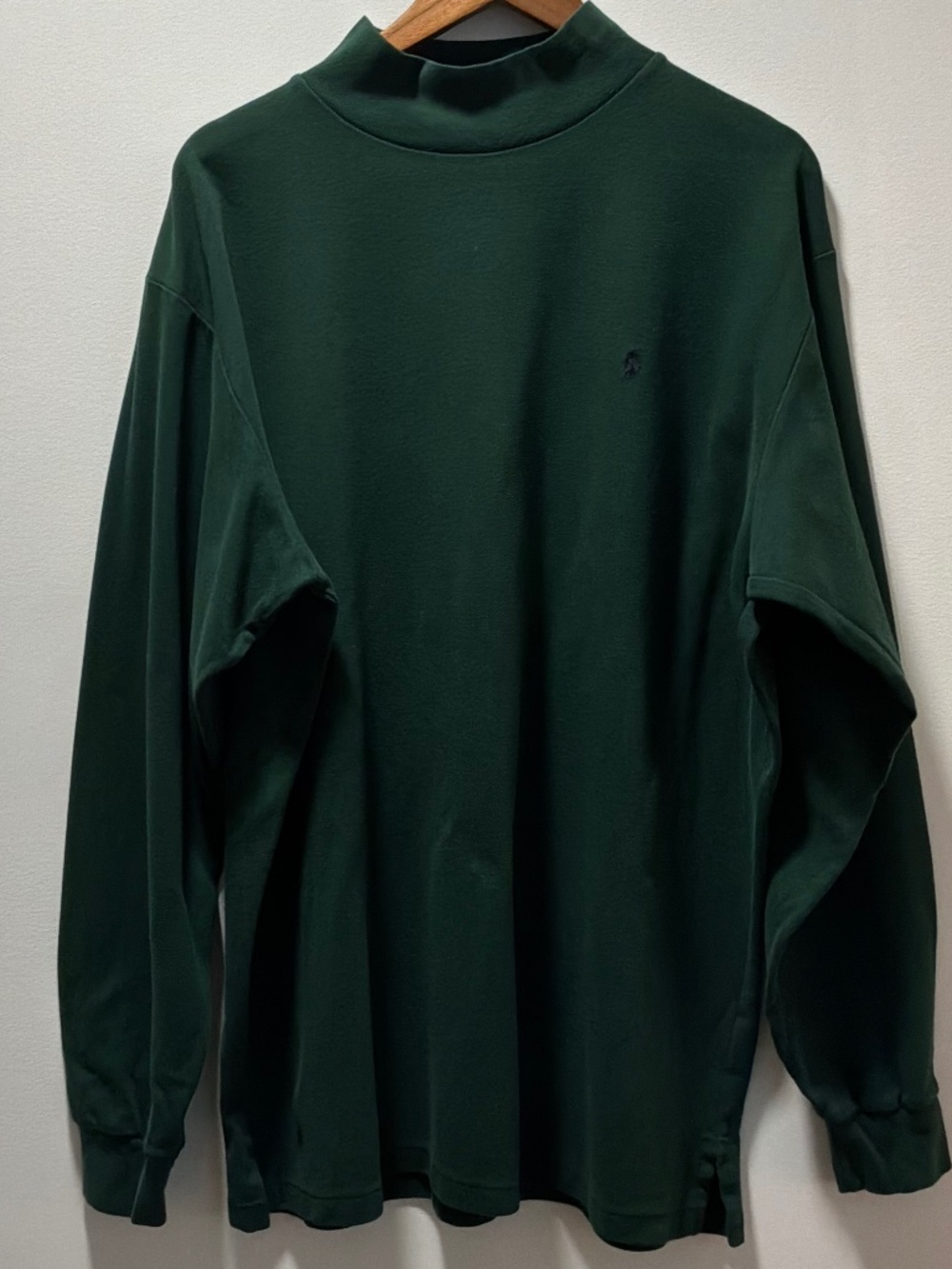 Vintage 90s Polo Ralph Lauren Forest Green Cotton Turtleneck Top XL